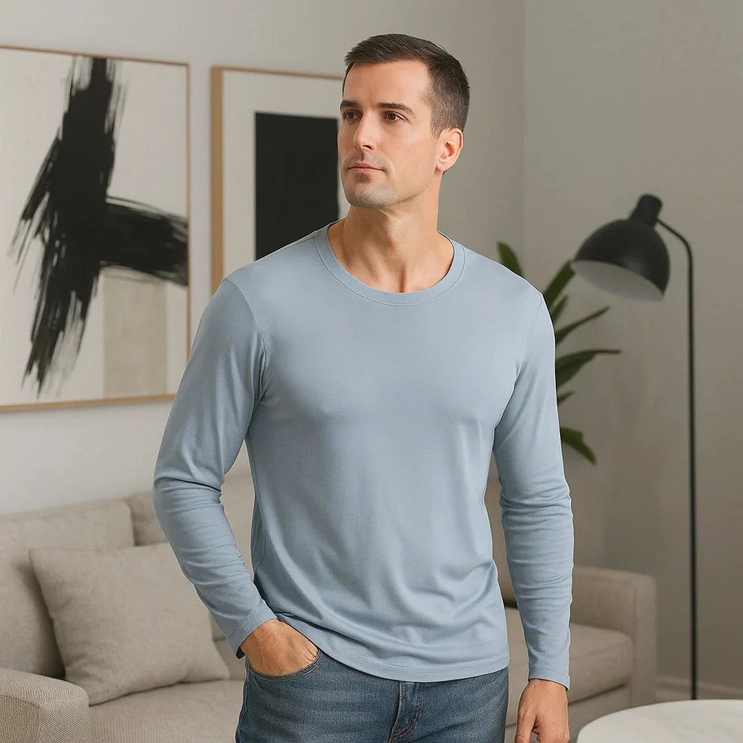 Men’s Premium Lenzing Modal Long Sleeve T-Shirt – Comfort, Style & Lightness in Every Touch