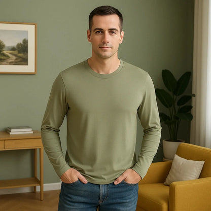 Men’s Premium Lenzing Modal Long Sleeve T-Shirt – Comfort, Style & Lightness in Every Touch