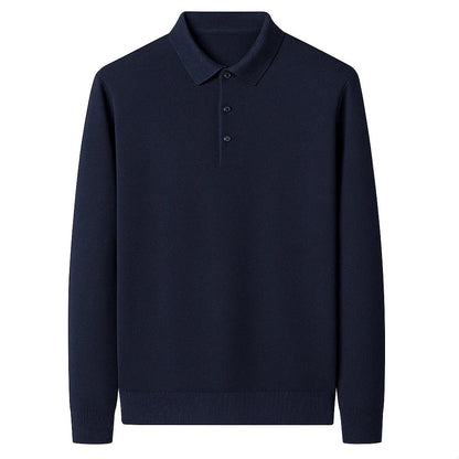 Oxford Knit Polo Sweater – Timeless Warmth and Refined Comfort