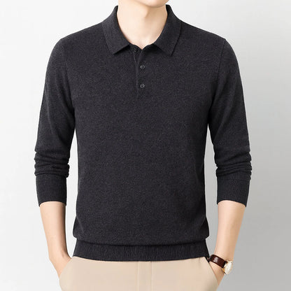 Oxford Knit Polo Sweater – Timeless Warmth and Refined Comfort
