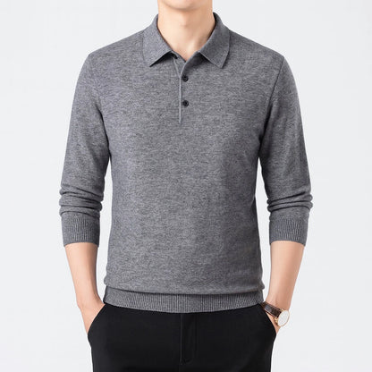 Oxford Knit Polo Sweater – Timeless Warmth and Refined Comfort