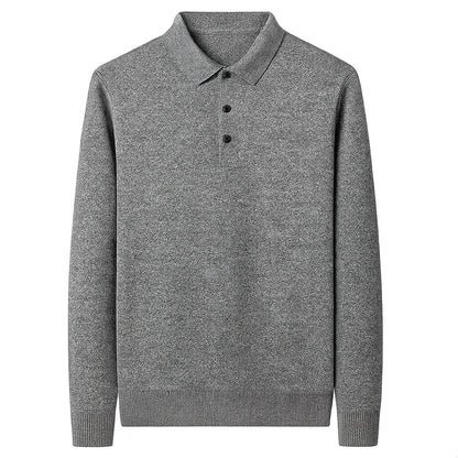 Oxford Knit Polo Sweater – Timeless Warmth and Refined Comfort
