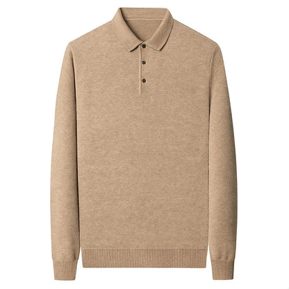 Oxford Knit Polo Sweater – Timeless Warmth and Refined Comfort