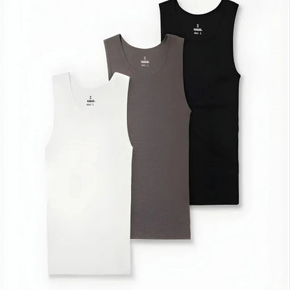 Premium Ultra-Soft Cotton Fitted Tank Top 3-Pack Bundle